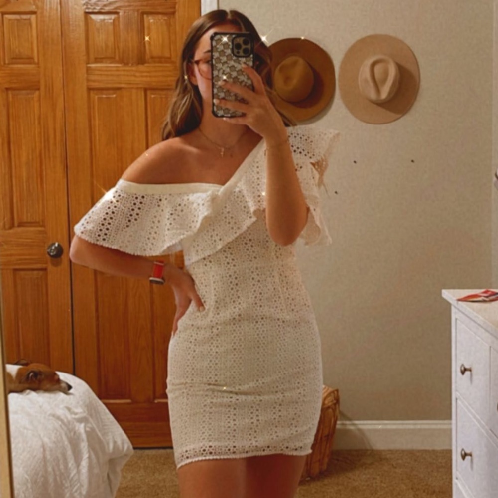 White Asymmetric Dress